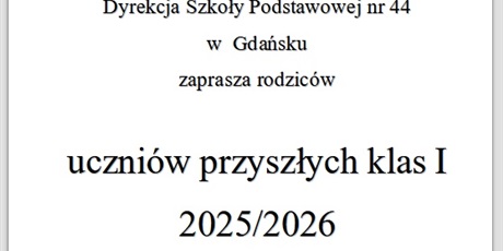 Spotkania - oddziały przedszkolne i klasy pierwsze